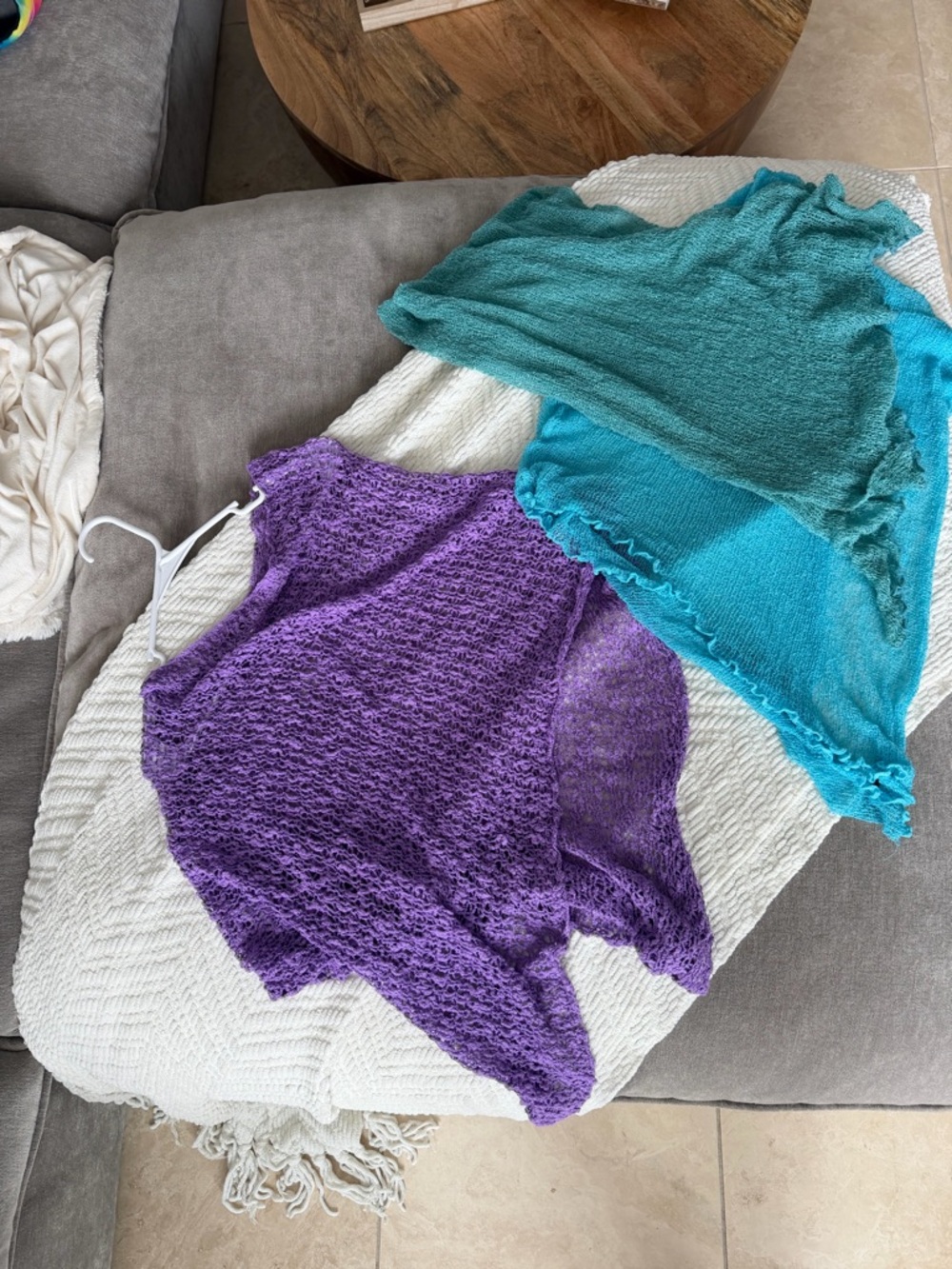 Women's Lightweight Purple Knit Sweater - Soft Open Weave